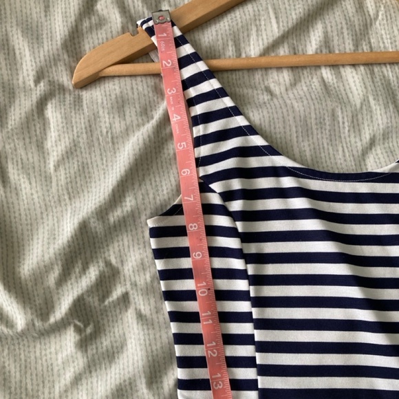 H&M Divided Navy Blue and White Sized US 4 Skater Striped Dress - Picture 10 of 13